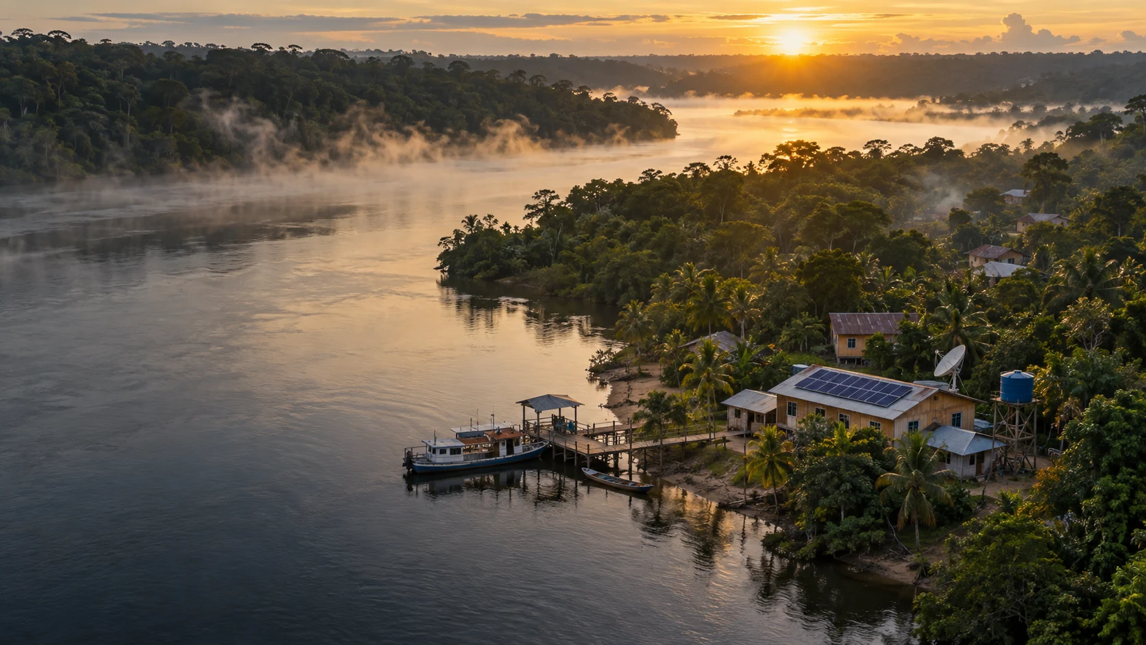 Comunidade ribeirinha na Amazônia brasileira